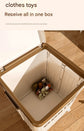 White Large Foldable Storage Box with Lid and Wheels - Heavy Duty Collapsible Toy Organizer Bin