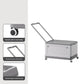 Size S Grey Collapsible Storage Box with Wheels and Telescopic Handle - Stackable Folding Crate for Car & Home