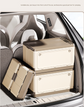 Size S Grey Collapsible Storage Box with Wheels and Telescopic Handle - Stackable Folding Crate for Car & Home