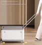 Size L Brown Collapsible Storage Box with Wheels and Telescopic Handle - Stackable Folding Crate for Car & Home