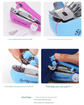 2 Pcs White Portable Mini Handheld Sewing Machine - Manual Stitching Tool for Quick Fabric Repairs