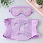 Purple Reusable Cooling Gel Bead Face Mask and Eye Mask Set - Soothing Therapy for Puffy Eyes, Headaches and Facial Relaxation