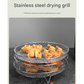 Silver 3-Pack Stackable Air fryer Racks - Food Grade Stainless Steel Multi-Layer Dehydrator & Crisper Tray Accessory