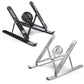 Silver Adjustable Aluminum Laptop Stand with Detachable Cooling Fan - Portable Ergonomic Riser for Desk