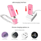 2 Pcs Black USB Rechargeable Clip-on LED Book Light - 3 Color Modes & Dimmable Brightness for Eye-Caring Reading