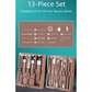 Brown Premium 13-in-1 Manicure & Grooming Kit - Professional Carbon Steel Pedicure Set with Dual-Drawer Case & Mirror