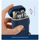Dark Blue Mini Suitcase Manicure Set - 8-Piece Portable Grooming & Nail Care Travel Kit