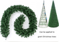 Classic Green Lush Artificial Christmas Garland - 2.7m Green Pine Vine with 280 Tips for Holiday Decor