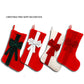 2 Pcs White Stitching Red Bow Luxurious Velvet Christmas Stocking with Elegant Bow - Large 45cm Holiday Mantel Decoration