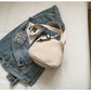 White Lightweight Canvas Crossbody Bag - Minimalist Casual Shoulder Satchel with Adjustable Strap