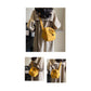 Yellow Lightweight Canvas Crossbody Bag - Minimalist Casual Shoulder Satchel with Adjustable Strap