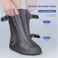 2 Pcs Size XL Dark Grey Reusable Waterproof Shoe Covers - Heavy Duty Non-Slip Rain Boot Protectors
