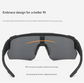 Black Unisex Sport Cycling Sunglasses - Lightweight Wraparound Eyewear for Running & Outdoor Activities