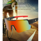 Pink Temples and Colorful Lenses Unisex Sport Cycling Sunglasses - Lightweight Wraparound Eyewear for Running & Outdoor Activities