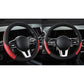 2-Pack (Type A + Type B) Brown And Black Sporty Carbon Fiber Leather Steering Wheel Cover - Universal 38cm Easy-Fit Elastic Grip