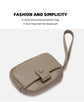 Taupe Womens Compact PU Leather Coin Purse - Stylish Mini Wallet Wristlet with Card Holder and Key Ring