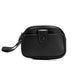 Black Womens Compact PU Leather Coin Purse - Stylish Mini Wallet Wristlet with Card Holder and Key Ring