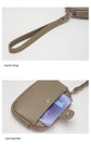 Black Womens Compact PU Leather Coin Purse - Stylish Mini Wallet Wristlet with Card Holder and Key Ring