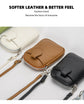 White Chic Crossbody Phone Bag - Womens PU Leather Mini Shoulder Purse with Adjustable Strap
