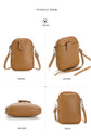 White Chic Crossbody Phone Bag - Womens PU Leather Mini Shoulder Purse with Adjustable Strap