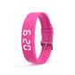 Rose Red Smart Vibrating Alarm Watch - Digital Fitness Tracker Wristband with Pedometer & Sleep Monitor