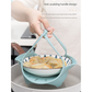 Small Pink Flexible Silicone Steamer Basket with Heat-Resistant Handles - Food-Grade Vegetable Steamer Insert for Pots & Pans