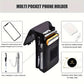 Black Heavy-Duty Tactical Phone Pouch - Multi-Pocket Belt Holster & Utility Waist Bag for Outdoor Work and EDC