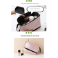 Blue Chic Dual-Compartment Makeup & Toiletry Bag - Large Capacity Travel Organizer with Brush Holder