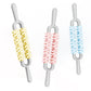Yellow and Grey Dual Row Spiky Muscle Roller Stick - Deep Tissue Massager for Back and Leg Recovery