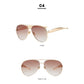 Style C4 Gold Frame Brown Lenses Chic Oversized Aviator Sunglasses - Retro Metal Frame with UV400 Protection for Women