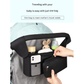Pink Universal Stroller Organiser Caddy with Insulated Cup Holders and Detachable Wristlet