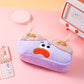 Purple and Blonde Hair Cute Plush Monster Pencil Case - Fluffy Stationery Pouch with DIY Styleable Hair for Kids