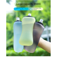 Yellow Collapsible Handheld Running Flask - 350ml Lightweight Silicone Water Bottle with Bite Valve