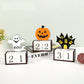 Orange Pumpkin Shape Festive Halloween Countdown Blocks - Reusable Wooden Perpetual Calendar for Desk Decor