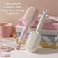 White Innovative Self-Cleaning Cushion Hairbrush - Retractable Bristle Detangling & Scalp Massager