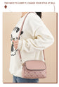 Black Chic Quilted Crossbody Bag - Multi-Compartment PU Leather Shoulder Purse