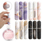 Light Green Chic Marble Travel Perfume Atomizer Set (3-Pack) - 5ml Leakproof Bottom-Fill Spray Bottles