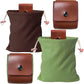Black Collapsible Canvas Foraging Pouch - Hands-Free Belt Bag for Hiking & Camping Activities