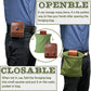 Black Collapsible Canvas Foraging Pouch - Hands-Free Belt Bag for Hiking & Camping Activities