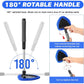 Red Car Windshield Cleaner Tool, Inside with 4 Reusable and Washable Microfiber Pads and Extendable Handle, Moisture Removal Tool