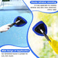 Red Car Windshield Cleaner Tool, Inside with 4 Reusable and Washable Microfiber Pads and Extendable Handle, Moisture Removal Tool