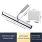 Silver Premium Stainless Steel Shower Squeegee with Adhesive Hook Holder - Streak-Free Blade for Glass Doors, Windows & Mirrors
