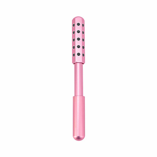 Light Pink Germanium Stone Facial Roller - Uplifting & Sculpting Beauty Massager for Face and Body