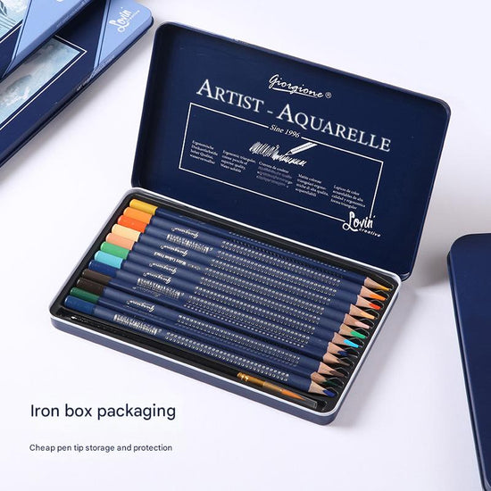 Giorgione Artist Watercolour Pencils 48-Color Set - Premium Water Soluble Colored Pencils for Art & Drawing with Tin Case