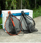Black High Strength Large Landing Net - Fishing Net with Foldable Handle and Soft Rubber Netting, Dip Net for Fishing, Ideal for Boat, Pier, River Angling