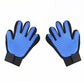 3 Pairs Blue Pet Grooming Gloves for Dogs & Cats - Deshedding, Bathing & Massage Brush