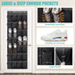 White Over the Door Shoe Organizer with 24 Mesh Pockets - Space Saving Hanging Storage for Shoes, Accessories, Pantry