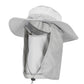 Light Grey Outdoor Summer Sun Protection Hat with UV Protection Breathable Wide Brim Fisherman Cap for Hiking Cycling Fishing
