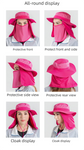 Light Grey Outdoor Summer Sun Protection Hat with UV Protection Breathable Wide Brim Fisherman Cap for Hiking Cycling Fishing