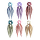 Handmade Pleated Scrunchie with Ribbon Ponytail Holder Hair Tie Hair Accessories 6 Colour Pack